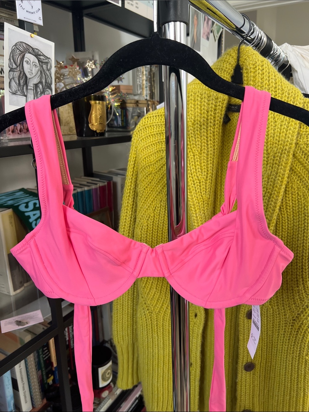 J. Crew Neon Pink Underwire Bikini Top